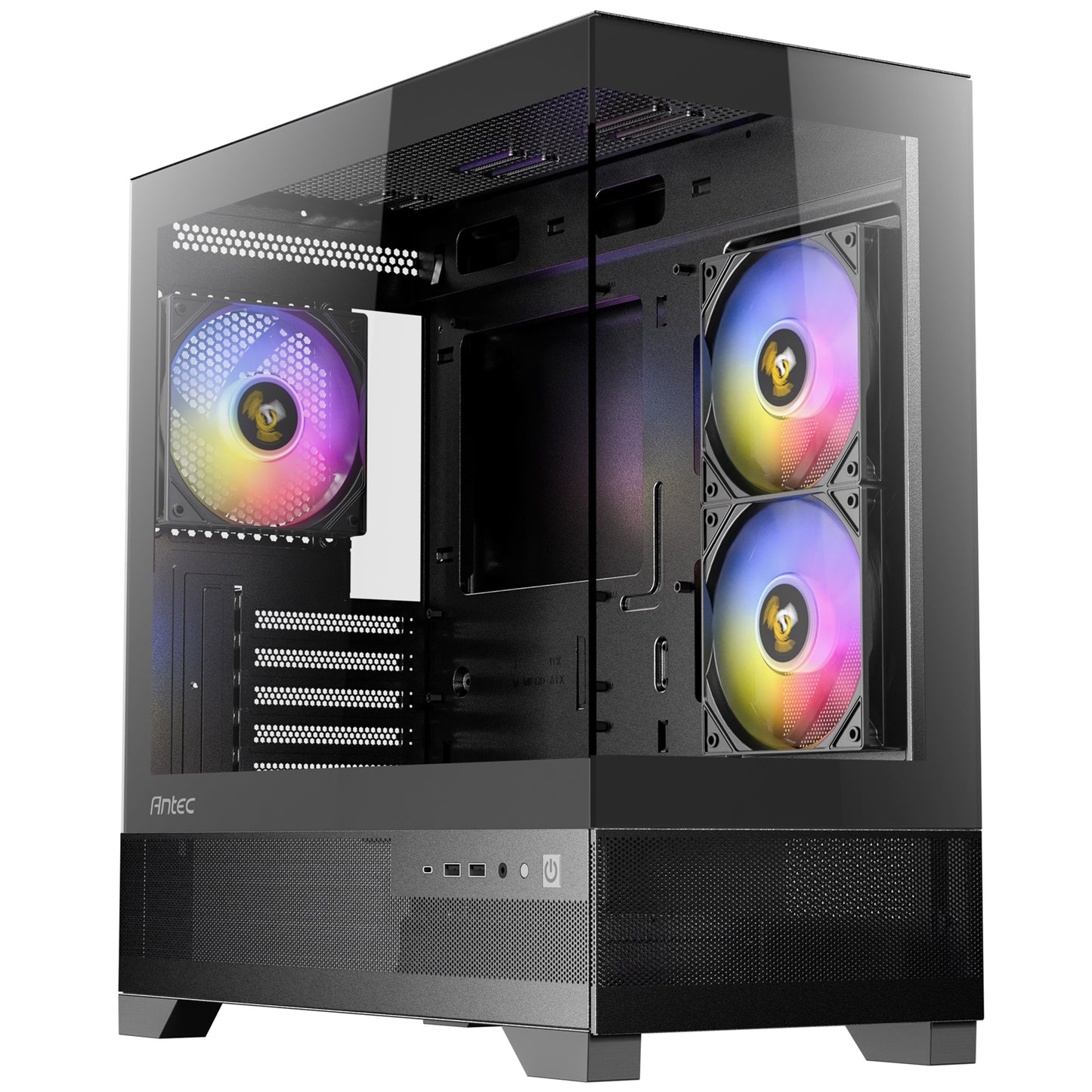 ANTEC CX500M Micro Tower Gaming Case, Black, 2 x USB 3.0 / 1 x USB Type-C, Tempered Glass Side Panel, Micro-ATX/ITX