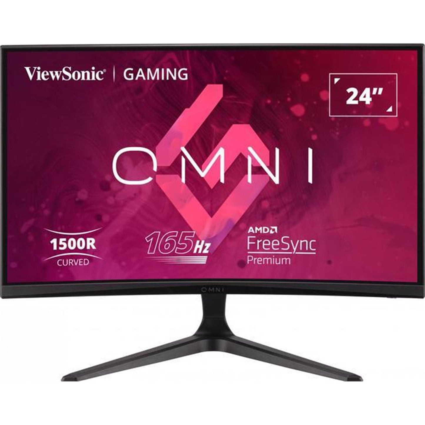 ViewSonic Omni VX2418C 24 Inch LED Curved Gaming Monitor, 1920x1080 Full HD (1080p), 165Hz, VA, 250 cd/m, 3000:1, Freesync, 1 ms, 2xHDMI, DisplayPort, Speakers