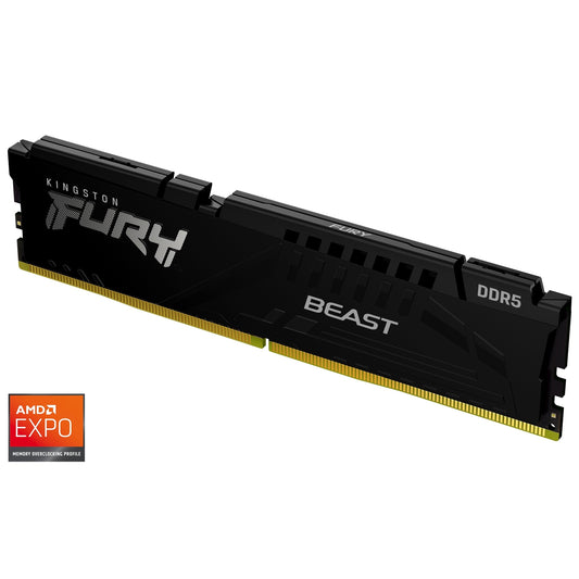 Kingston FURY Beast KF560C36BBE-16 16GB System Memory, 6000MT/s, DDR5, CL36, DIMM, Black, AMD EXPO Certified