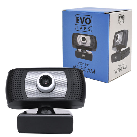Evo Labs CM-01 HD Webcam with Mic,1280x720 USB2.0 Webcam with 30fps, photo and video capture, Compatible with Microsoft Windows 10 & 11