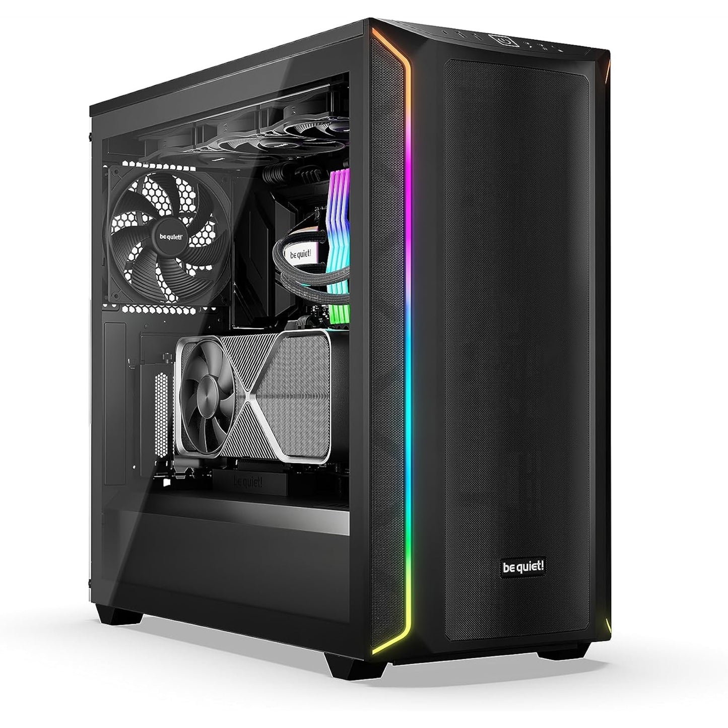 be quiet! Shadow Base 800 Case, DX,ARGB, Black, Mid Tower with Tempered Glass Window, 3x 140mm Fans, USB 3.2 Gen2,E-ATX/ATX/mATX/mITX