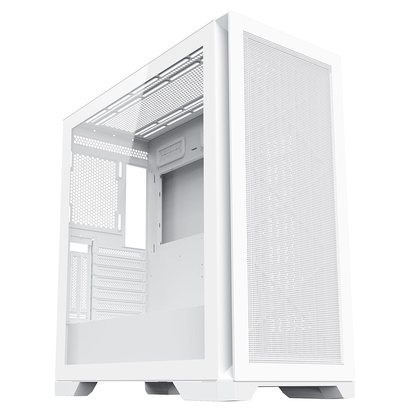 CIT Creator White Full Tower ATX/ E-ATX Case with Tempered Glass Side Panel, 9 Expansion Slots & FREE RGB Fan Hub Strip Kit