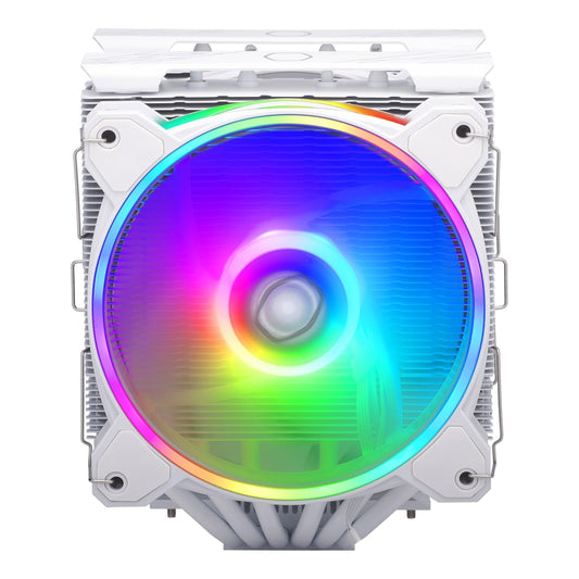 Cooler Master Hyper 622 Halo Dual-Tower CPU Cooler, White, 6 Heatpipes, 2x 120mm RGB Fans, Intel/AMD