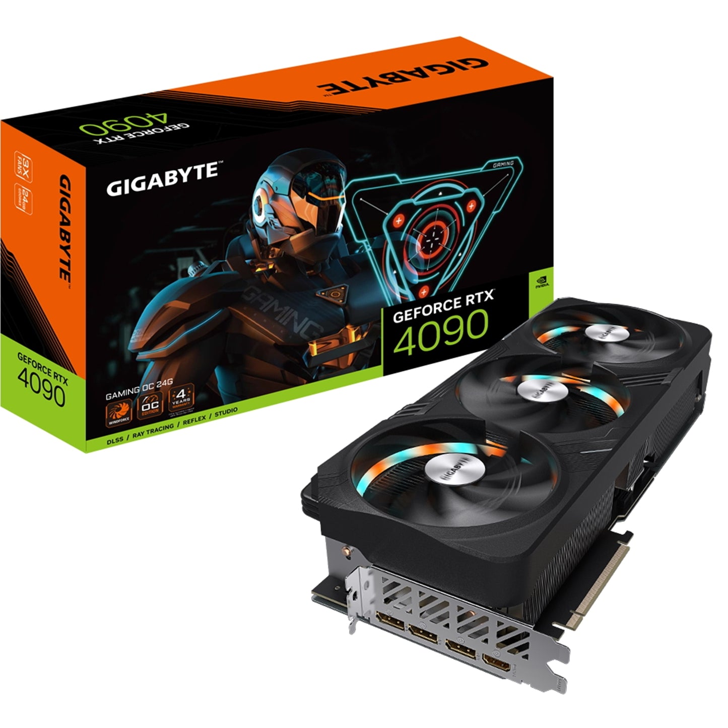 Gigabyte NVIDIA GeForce RTX 4090 GAMING OC Graphics Card, 24GB GDDR6X, 16384 CUDA Cores, 2535 MHz Core Clock, Triple Fan, RGB, 3x DisplayPorts / 1x HDMI Port