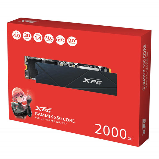 Adata GAMMIX S50 CORE (SGAMMIXS50C-2000G-CS) 2TB PCIe Gen4 x4 M.2 2280 Solid State Drive