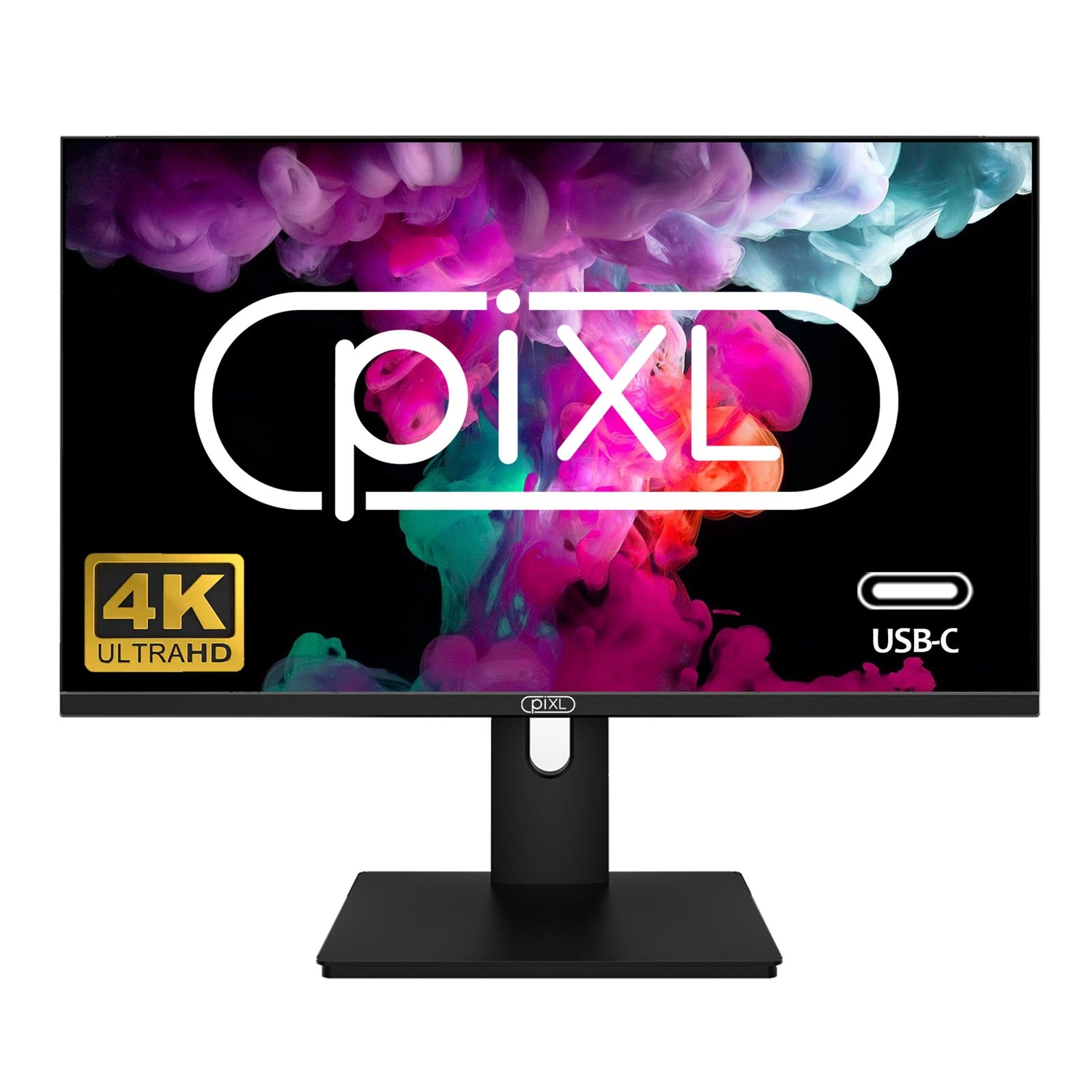 piXL PX27UDH4K 27 Inch Frameless IPS Monitor, 4K, LED Widescreen, 5ms Response Time, 60Hz Refresh Rate, HDMI, Display Port, 2x USB-A, USB-B, USB-C, 16.7 Million Colour Support, VESA Mount, Black Finish, 3 Year Warranty