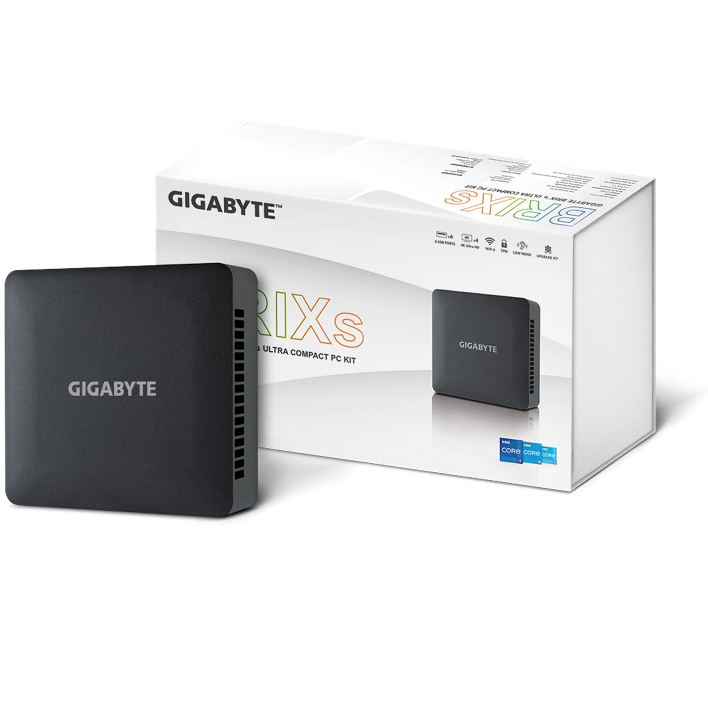 Gigabyte BRIX (GB-BRI5H-1335) Barebone Kit, Intel Core i5-1335U 4.6GHz 10 Core CPU, 1 x DDR4 SO-DIMM Slot, 2 x M.2-2280 Slots, 1x 2.5" HDD/SSD Slot Wireless AX & Bluetooth 5.2