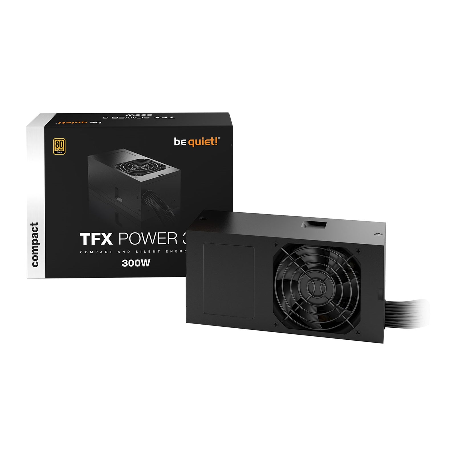 be quiet! 300W TFX Power 3, 80 PLUS Gold Wired PSU, Dual Rail, 26A +12V, Black, TFX PSU